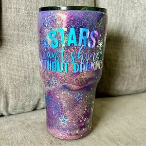 30 oz Custom “Stars Can’t Shine Without Darkness” Glitter Tumbler